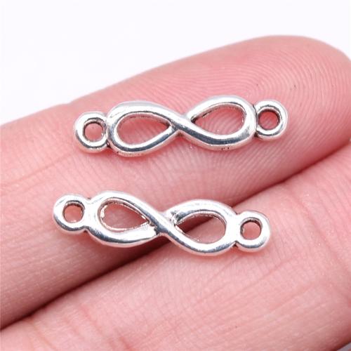 Infinity Tibetan Style Connector, antique silver color plated, DIY & 1/1 loop, 21x5mm, Sold By PC