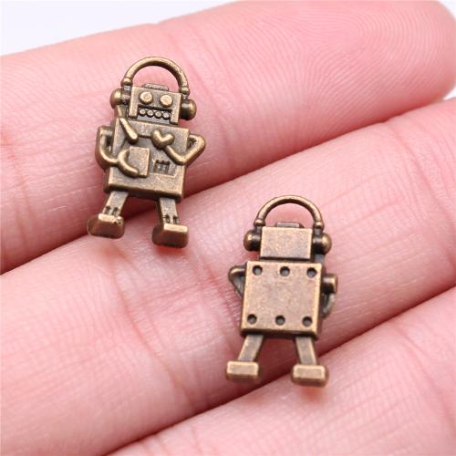 Tibetan Style Pendants, Robot, plated, DIY, more colors for choice, 17x9mm, Sold By PC