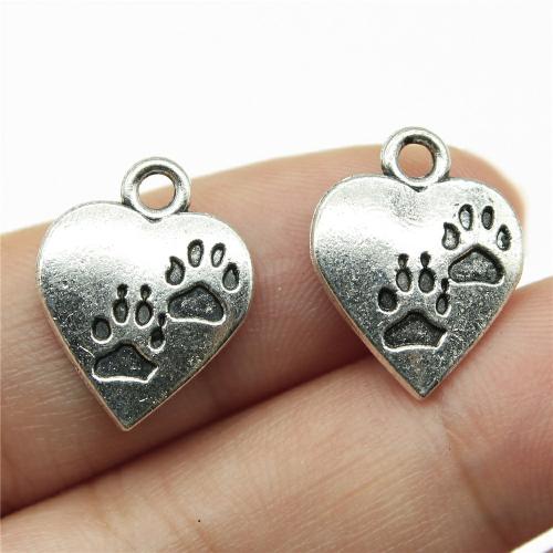 Tibetan Style Heart Pendants, plated, DIY, more colors for choice, 17x13mm, Sold By PC