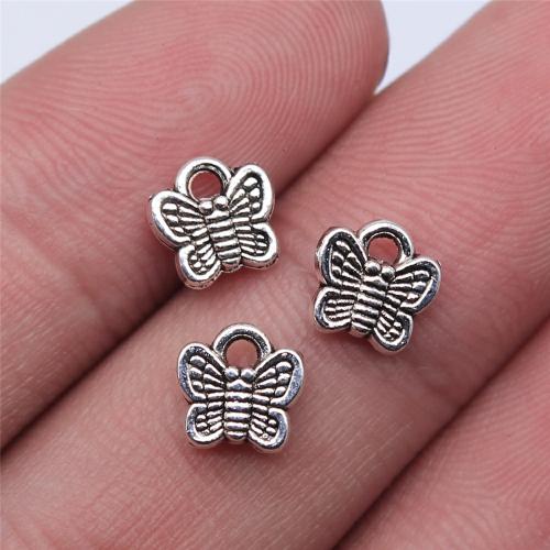 Tibetan Style Animal Pendants, Butterfly, plated, DIY, more colors for choice, 7x7mm, Sold By PC