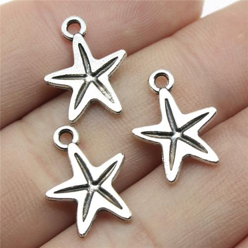 Tibetan Style Pendants, Starfish, antique silver color plated, DIY, 18x12mm, Sold By PC