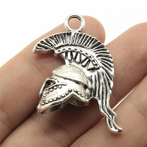 Pendentifs en alliage de zinc, Casque, Placage, DIY, plus de couleurs à choisir, 36x28x14mm, Vendu par PC