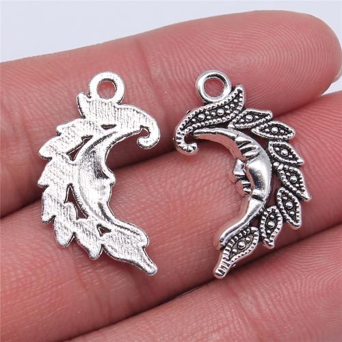 Tibetan Style Moon Pendants, plated, DIY, more colors for choice, 27x17mm, Sold By PC