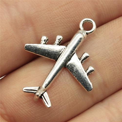 Vehicle Shaped Tibetan Style Pendants, Airplane, plated, DIY, more colors for choice, 27x21mm, Sold By PC