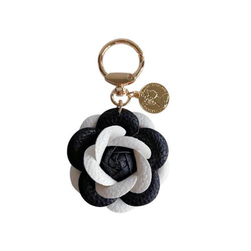 Tibetan Style Key Clasp, with PU Leather, for woman, more colors for choice, 95mm, Sold By PC