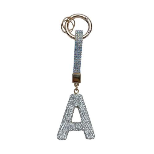 Fermoir porte clé en alliage de zinc, styles différents pour le choix & pour femme & avec strass, 160mm, Vendu par PC