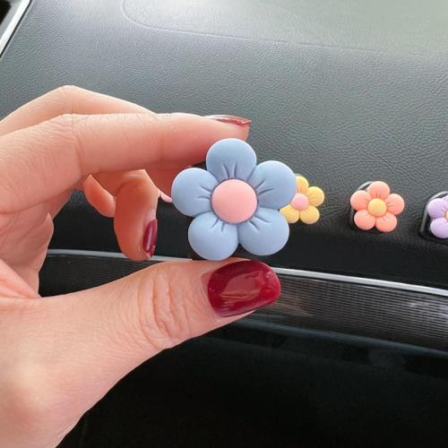 Resin Car Vent Clips Air Freshener, Flower, multifunctional, more colors for choice, 25mm, Sold By PC