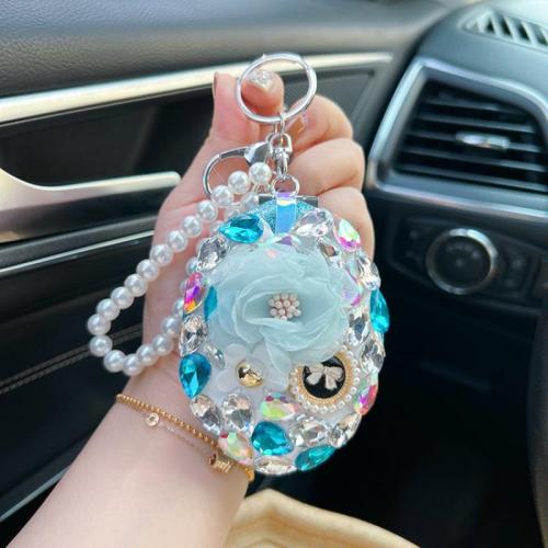 Zinc Alloy Key Clasp with Crystal & Plastic Pearl multifunctional & for woman Sold By PC