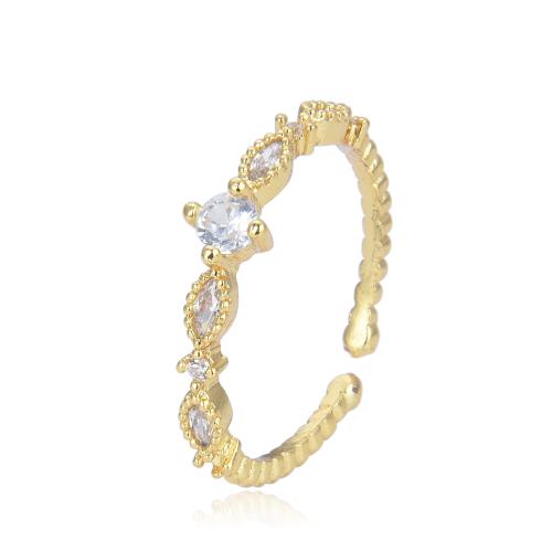 Cúbicos Circonia Micro Pave anillo de latón, metal, Joyería & micro arcilla de zirconia cúbica & para mujer, más colores para la opción, Vendido por UD