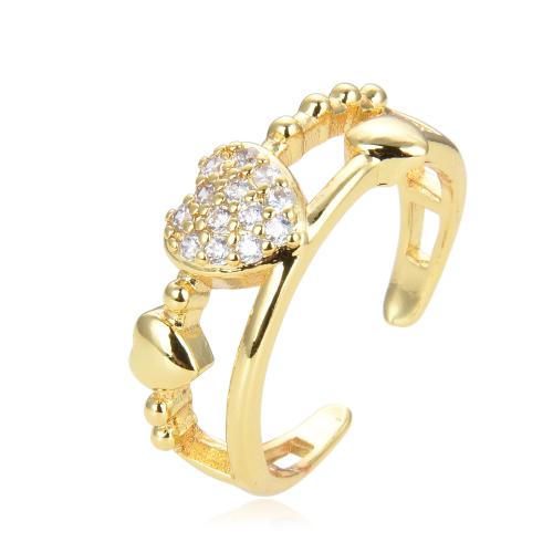 Cubic Zirconia Micro Pave Brass Ring, fashion jewelry & micro pave cubic zirconia & for woman, more colors for choice, Sold By PC