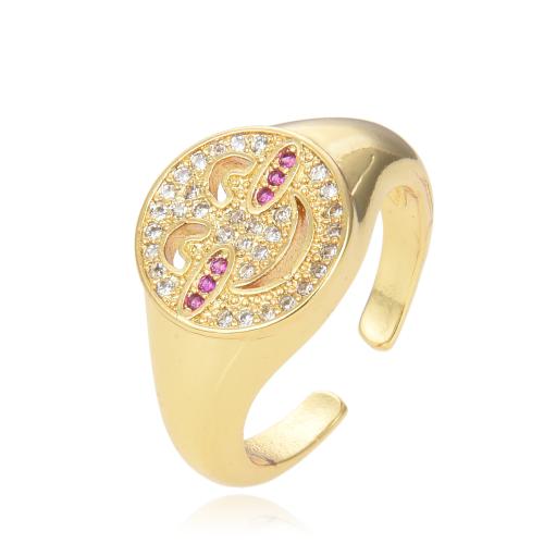 Cúbicos Circonia Micro Pave anillo de latón, metal, Joyería & micro arcilla de zirconia cúbica & para mujer, más colores para la opción, Vendido por UD