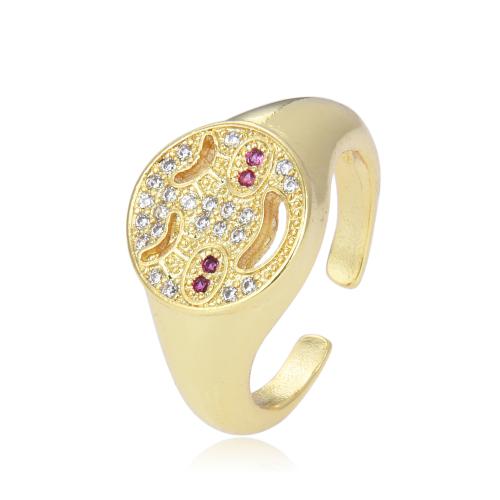 Cúbicos Circonia Micro Pave anillo de latón, metal, Joyería & micro arcilla de zirconia cúbica & para mujer, más colores para la opción, Vendido por UD