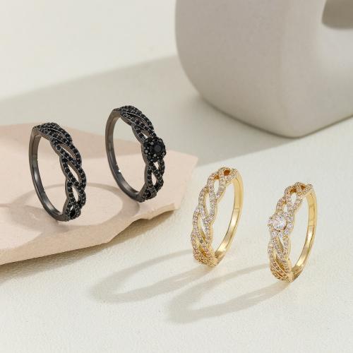 Fashion Brass Ring Set 2 pieces & Unisex & micro pave cubic zirconia Sold By Set