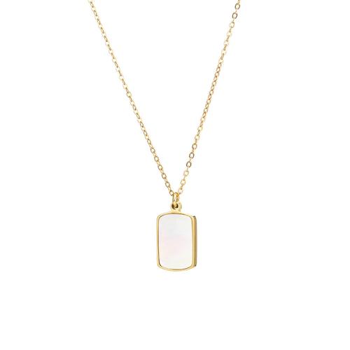 Collier de bijoux en acier inoxydable, Acier inoxydable 304, avec coquille blanche, avec 5.7cm chaînes de rallonge, coeur, bijoux de mode & pour femme, doré, 15mm, Vendu par Environ 38.1 cm brin