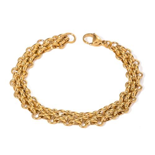 Stainless Steel Jewelry Bracelet, 304 Stainless Steel, Heart, Vacuum Ion Plating, fashion jewelry & for woman, golden, Length:Approx 20.7 cm, Sold By PC