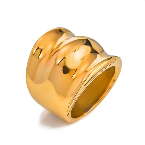 Stainless Steel Finger Ring 304 Stainless Steel Vacuum Ion Plating fashion jewelry & for woman golden Sold By PC