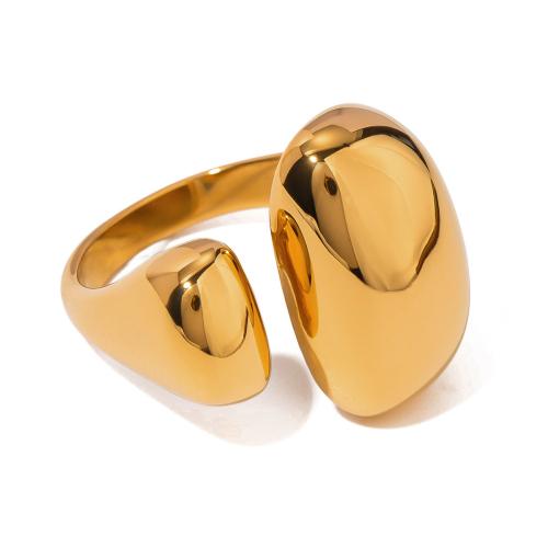 Stainless Steel Finger Ring, 304 Stainless Steel, Vacuum Ion Plating, fashion jewelry & for woman, golden, Sold By PC