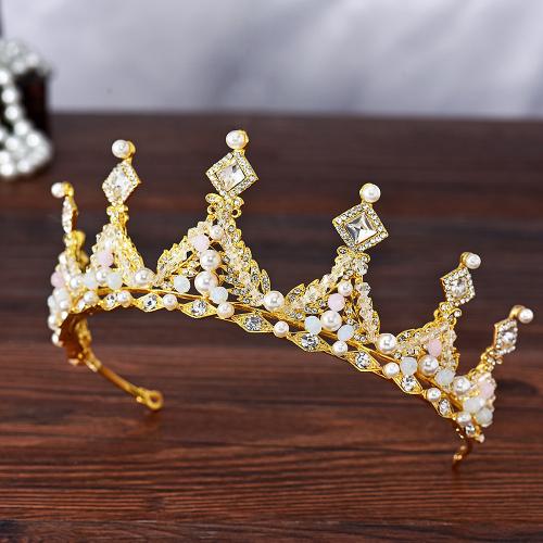 Bridal Tiaras, Tibetan Style, with Plastic Pearl, fashion jewelry & for woman & with rhinestone, more colors for choice, Sold By PC