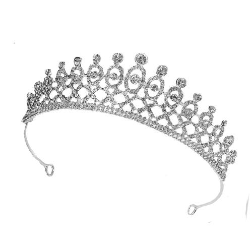 Bridal Tiaras Zinc Alloy fashion jewelry & for woman & with rhinestone silver color width 155mm height 45mm Sold By PC