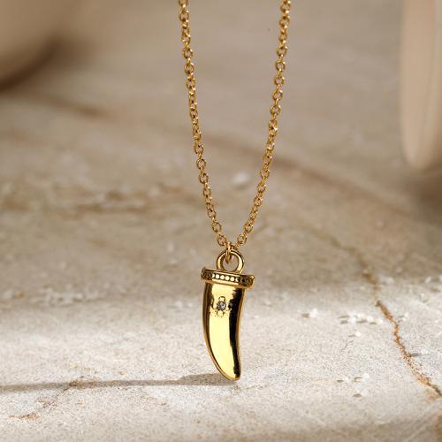 Stainless Steel Jewelry Necklace 304 Stainless Steel with 6.1cm extender chain fashion jewelry & for woman golden Sold Per Approx 38.8 cm Strand