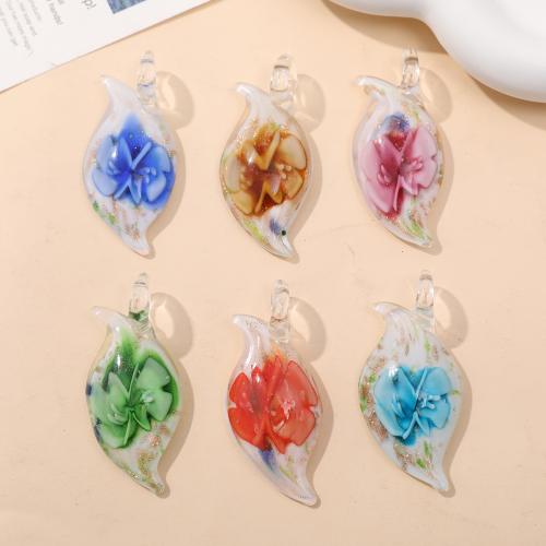 Fashion Lampwork Pendants, DIY, more colors for choice, 48x21mm, 24PCs/Bag, Sold By Bag