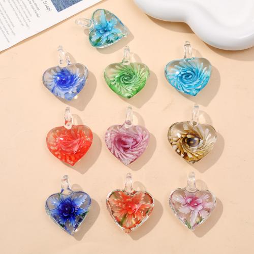 Fashion Lampwork Hangers, Hart, DIY, meer kleuren voor de keuze, 47x36mm, 24pC's/Bag, Verkocht door Bag