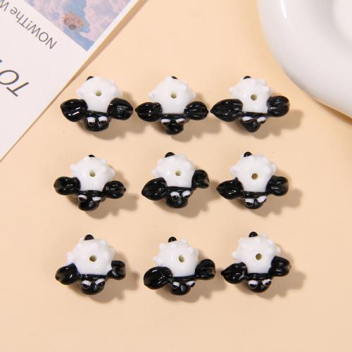 Lampwork Beads, Sheep, DIY, white and black, 20.50x11mm, 24PCs/Bag, Sold By Bag