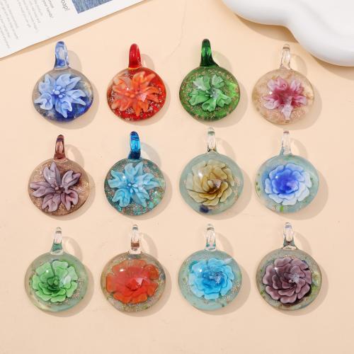 Fashion Lampwork Pendants, DIY, more colors for choice, 47x35mm, 24PCs/Bag, Sold By Bag