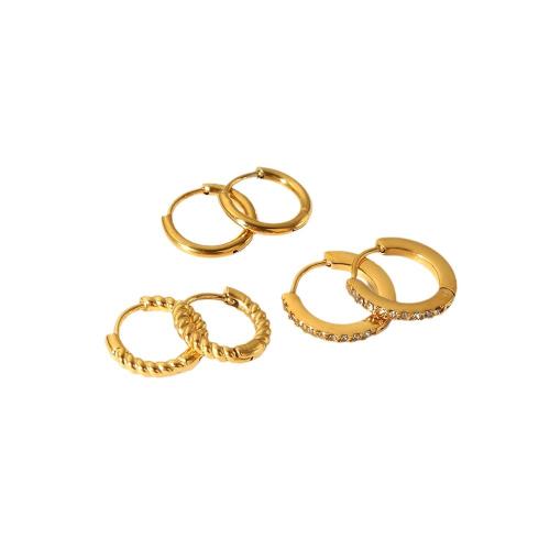 Huggie Anneau d'oreille, Acier inoxydable 304, bijoux de mode & normes différentes pour le choix & pavé de micro zircon & pour femme, plus de couleurs à choisir, Vendu par paire