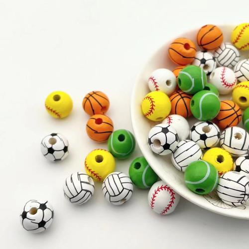 Wood Beads, Round, DIY & different designs for choice, more colors for choice, 16mm, Sold By PC