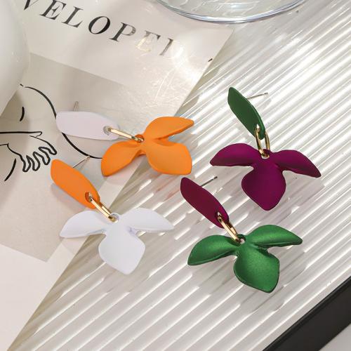 Tibetan Style Drop Earrings, petals, plated, fashion jewelry, more colors for choice, nickel, lead & cadmium free, 32x44mm, Sold By Pair