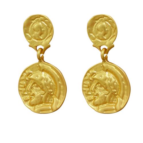 Tibetan Style Drop Earrings, gold color plated, fashion jewelry, golden, nickel, lead & cadmium free, 18x34mm, Sold By Pair