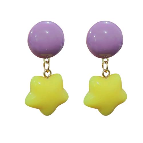 Zinc Alloy Drop Earrings with Resin plated fashion jewelry nickel lead & cadmium free Sold By Pair