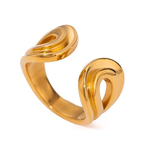 Edelstahl Ringe, 304 Edelstahl, Modeschmuck & für Frau & hohl, Goldfarbe, verkauft von PC