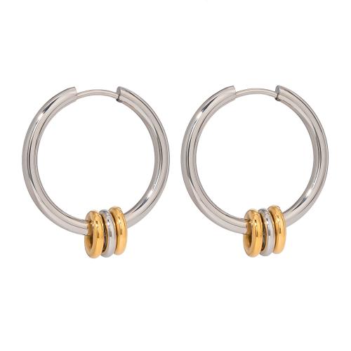 Stainless Steel Lever Back Earring, 304 Stainless Steel, plated, fashion jewelry & for woman & two tone, Sold By Pair