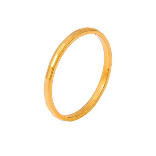 Titanium Steel Finger Ring, 18K gold plated, fashion jewelry & different size for choice & for woman, Sold By PC