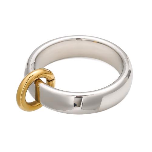 Stainless Steel Finger Ring, 304 Stainless Steel, fashion jewelry & different size for choice & for woman & two tone, original color, Sold By PC