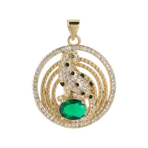 Cubic Zirconia Micro Pave Brass Pendant, plated, DIY & micro pave cubic zirconia & enamel, golden, Sold By PC