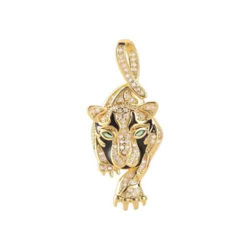 Cubic Zirconia Micro Pave Brass Pendant, plated, DIY & micro pave cubic zirconia & enamel, golden, Sold By PC