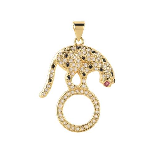 Cubic Zirconia Micro Pave Brass Pendant, plated, DIY & micro pave cubic zirconia, golden, Sold By PC