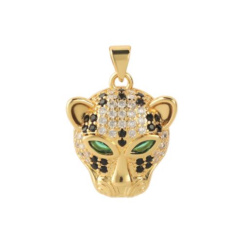 Cubic Zirconia Micro Pave Brass Pendant, plated, DIY & micro pave cubic zirconia, golden, Sold By PC