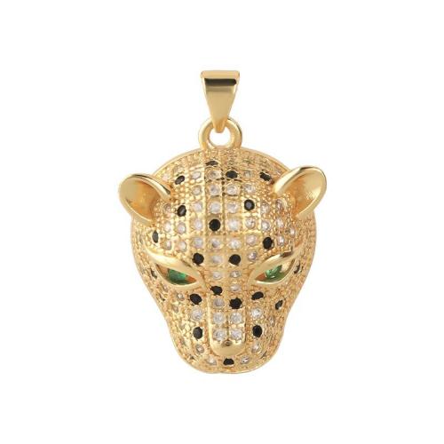 Cubic Zirconia Micro Pave Brass Pendant, plated, DIY & micro pave cubic zirconia, golden, Sold By PC