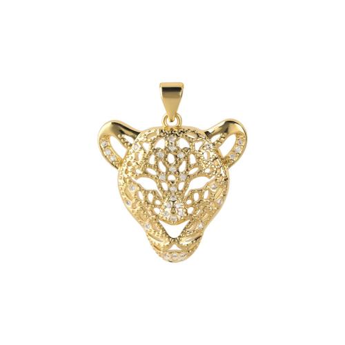 Cubic Zirconia Micro Pave Brass Pendant, plated, DIY & micro pave cubic zirconia, golden, Sold By PC