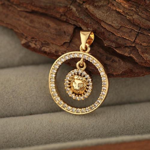 Cubic Zirconia Micro Pave Brass Pendant plated DIY & micro pave cubic zirconia golden Sold By PC