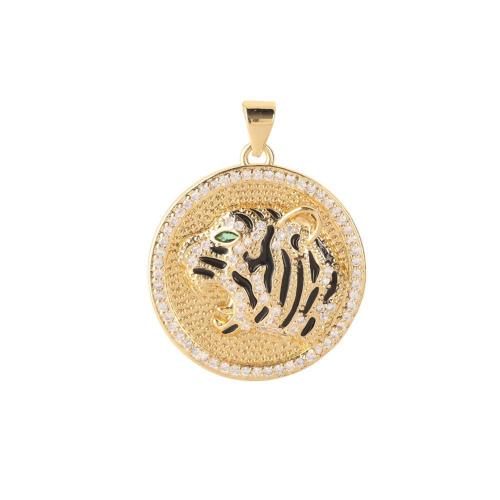 Cubic Zirconia Micro Pave Brass Pendant plated DIY & micro pave cubic zirconia & enamel Sold By PC