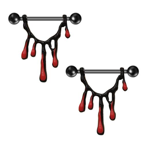 Fashion Personality Body Piercing Jewelry And Accessories Zinc Alloy Unisex black and red Sold By PC