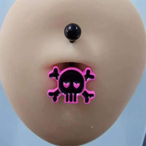 Fashion Personality Body Piercing Jewelry And Accessories, Titanium Steel, Unisex & enamel, black, 1.60x10mm, Sold By PC