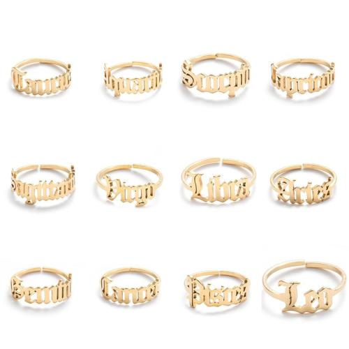 Stainless Steel Finger Ring 304 Stainless Steel Zodiac symbols jewelry & for woman Sold By PC