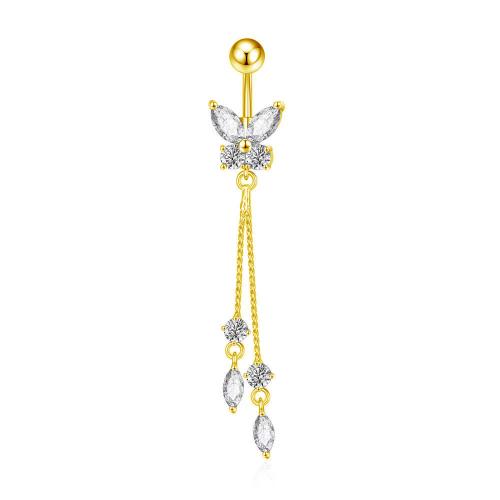 Belly Ring Ottone, unisex & Micro spianare cubic zirconia, nessuno, Venduto da PC