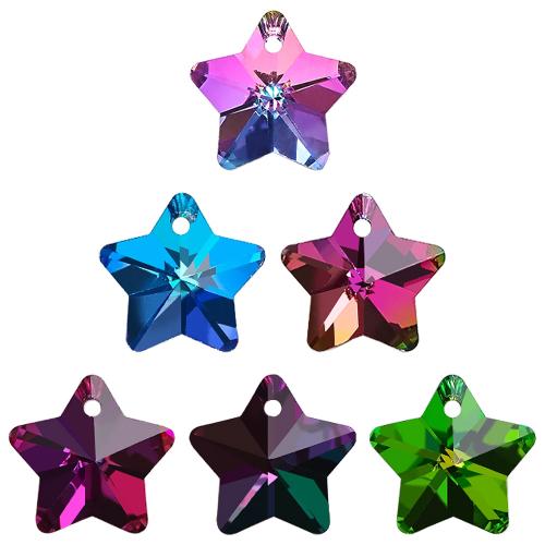 Gemstone Pendants Jewelry, Glass, Star, DIY, more colors for choice, 14mm, Sold By PC